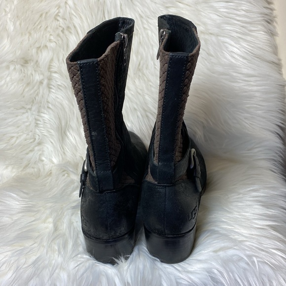 UGG Leather Boots Black and Brown EUC Women’s 9.5 or 9 1/2 Lula Mae - Picture 4 of 13